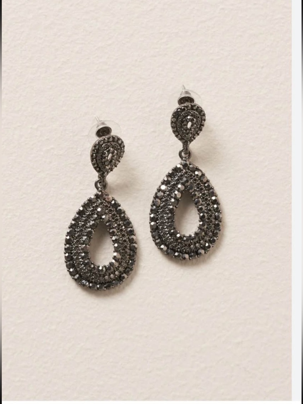 Earrings Elegant Black Teardrop Crystal Drop Earrings pierced - Women Jewelry